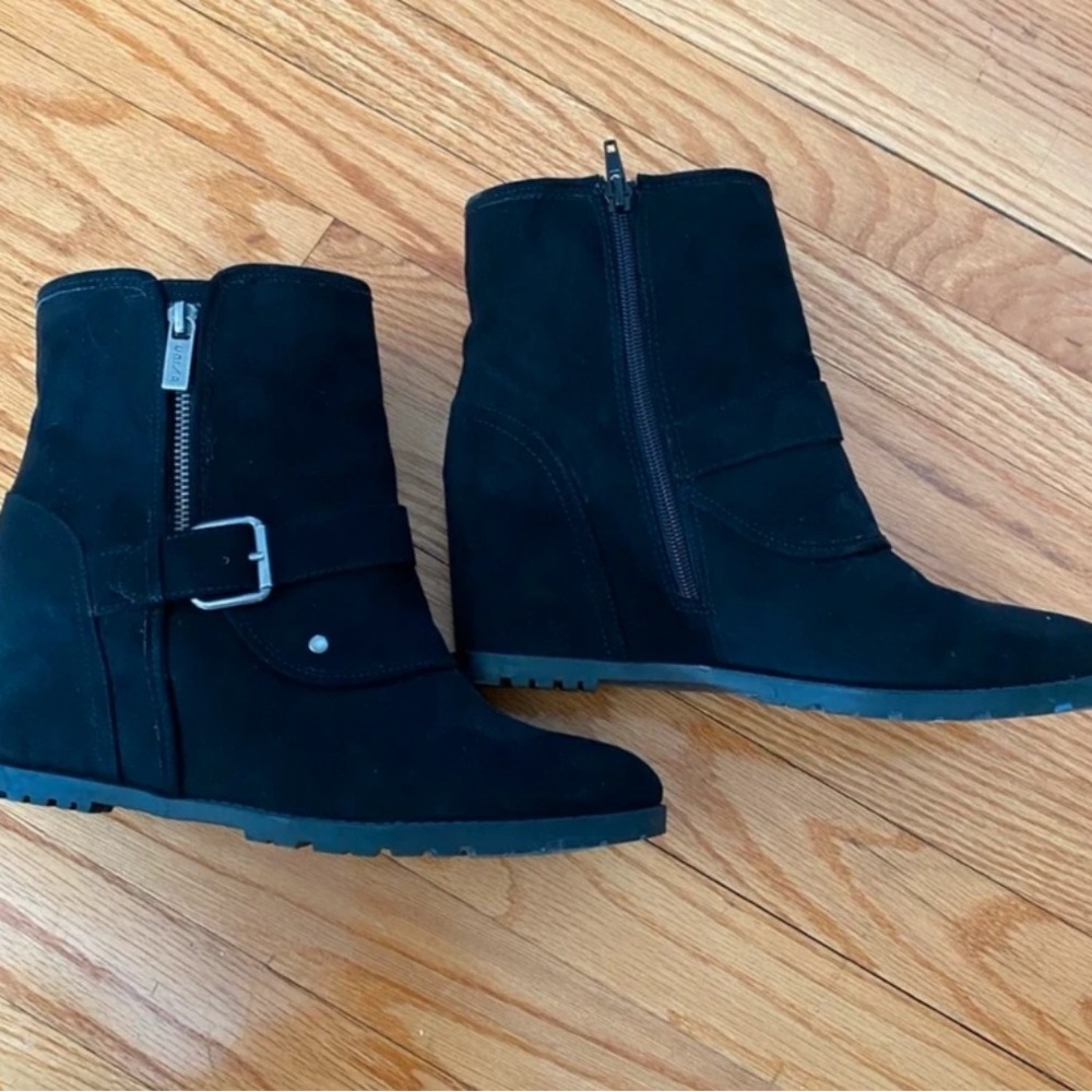 Unisa Black Ankle Boots with Buckle Detail